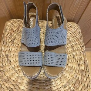 Franco Sarto Women's Perforated Gray Espadrilles